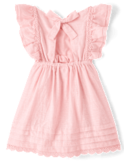 Robe à nœud papillon en lin mélangé pour filles - Collection Lin