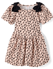 Robe bouffante léopard à nœud papillon pour fille - Petit Paris