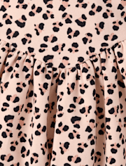 Girls Bow Leopard Ponte Bubble Dress - Petit Paris