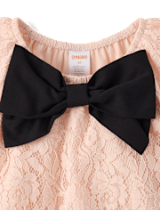 Girls Oversized Bow Lace Top - Petit Paris