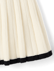 Girls Contrast Pleated Sweater Dress - Petit Paris