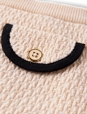 Jupe pull en faux tweed contrastée pour fille - Petit Paris