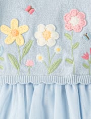 Robe tutu florale au crochet pour fille - Jardin enchanté