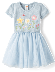 Girls Crochet Floral Tutu Dress - Enchanted Garden