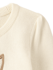 Girls Applique Crochet Bunny Sweater - Enchanted Garden