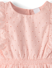 Girls Flutter Eyelet Tiered Dress - Enchanted Garden
