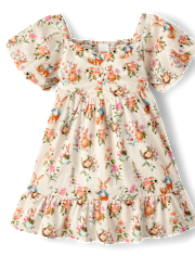 Girls Bunny Ruffle Dress - Enchanted Garden