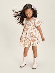 Girls Bunny Ruffle Dress - Enchanted Garden