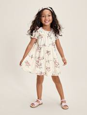 Robe à volants fleurie pour fille - Jardin enchanté