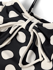Girls Polka Dot Bow One Piece Swimsuit - Swim Shop