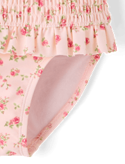 Girls Floral Smocked Flutter One Piece Swimsuit - Swim Shop