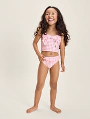 Maillot de bain tankini à carreaux vichy pour filles - Boutique de maillots de bain