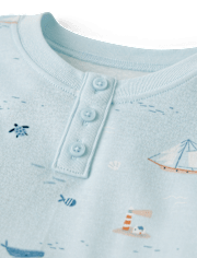 Kids Coastal Snug Fit Cotton Henley Pajamas - Gymmies