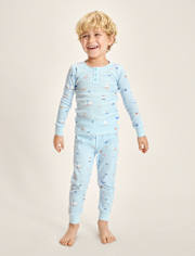 Kids Coastal Snug Fit Cotton Henley Pajamas - Gymmies