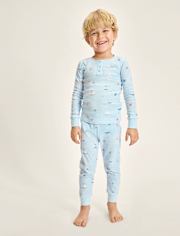 Kids Coastal Snug Fit Cotton Henley Pajamas - Gymmies
