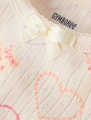 Girls Floral Heart Snug Fit Pointelle Pajamas - Gymmies