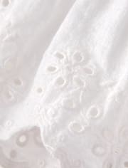 Girls Smocked Linen-Blend Ruffle Dress - Linen Edit