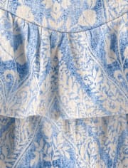 Girls Print Linen-Blend Tiered Skort - Linen Edit