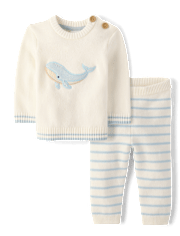 Baby Boys Applique Whale Sweater 2-Piece Outfit Set - Homegrown by Gymboree