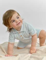 Combinaison polo en maille torsadée pour bébé garçon - Collection Homegrown de Gymboree