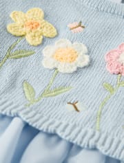 Baby Girls Crochet Floral Tutu Dress - Enchanted Garden