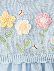 Robe tutu fleurie au crochet pour bébé fille - Jardin enchanté