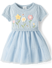 Baby Girls Crochet Floral Tutu Dress - Enchanted Garden