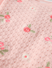 Baby Girls Embroidered Floral Pointelle Sweater 2-Piece Outfit Set - Homegrown by Gymboree