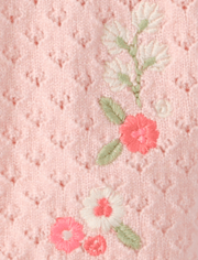 Ensemble 2 pièces pour bébé fille : pull brodé à fleurs en pointelle - Collection Homegrown de Gymboree