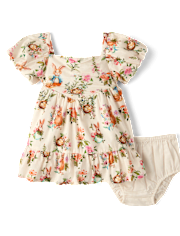Baby Girls Bunny Babydoll Dress - Enchanted Garden