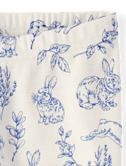 Kids Bunny Toile Snug Fit Cotton Henley Pajamas - Gymmies