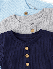 Baby Boys Marled Henley Bodysuit 3-Pack - Homegrown by Gymboree