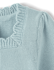 Baby Girls Crochet Floral Drop Waist Tiered Sweater Dress - Homegrown by Gymboree