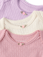 Baby Girls Pointelle Bodysuit 3-Pack - Homegrown by Gymboree