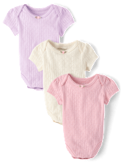 Baby Girls Pointelle Bodysuit 3-Pack - Homegrown by Gymboree