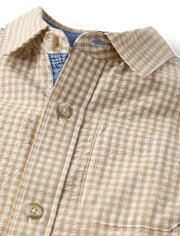 Chemise à carreaux vichy en seersucker pour garçon - Jardin enchanté