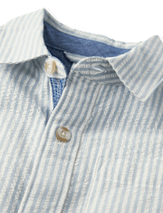 Chemise à rayures en seersucker pour garçon - Jardin enchanté