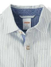 Chemise à rayures en seersucker pour garçon - Jardin enchanté
