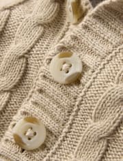 Boys Garment Dyed Cable Knit Hooded Sweater - Driftwood Bay