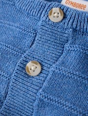 Boys Striped Linen-Blend Henley Sweater