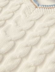 Boys Tipped Cable Knit Sweater Vest - Enchanted Garden
