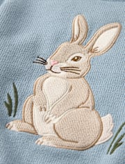 Pull brodé lapin pour garçon - Jardin enchanté