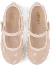 Girls Embroidered Floral Mesh Ballet Flats - Enchanted Garden