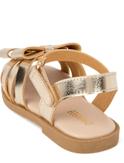 Girls Metallic Bow Sandals - Little Essentials