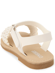 Girls Perforated Floral Sandals - Little Essentials