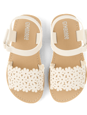 Girls Perforated Floral Sandals - Little Essentials