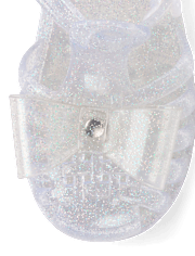 Sandales en gelée à paillettes et cœur perforé pour filles - Little Essentials
