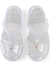 Sandales en gelée à paillettes et cœur perforé pour filles - Little Essentials