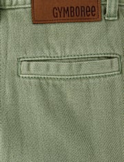 Girls Embroidered Floral Garment Dyed Wide Leg Cargo Jeans - Enchanted Garden