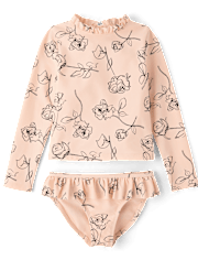 Girls Floral Rashguard Tankini Swimsuit - Swim Shop